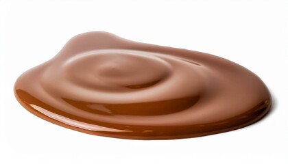 Fototapeta premium A delicious puddle of melted chocolate, swirling in a rich brown hue.