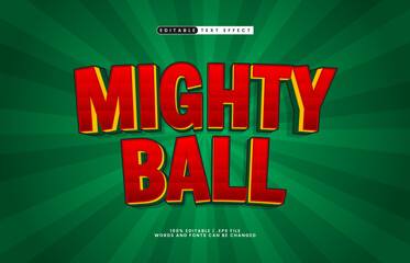 mighty ball editable text effect with a league and ball text style