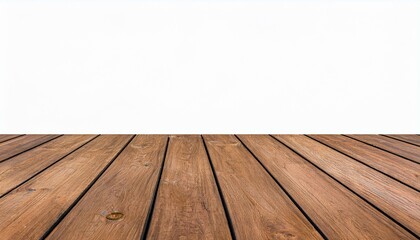 Empty brown wooden surface against a white background.
