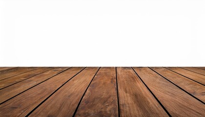 Rich brown wooden planks against a bright white background.