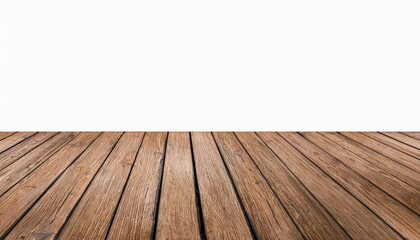 Rustic wooden planks against a bright white background.