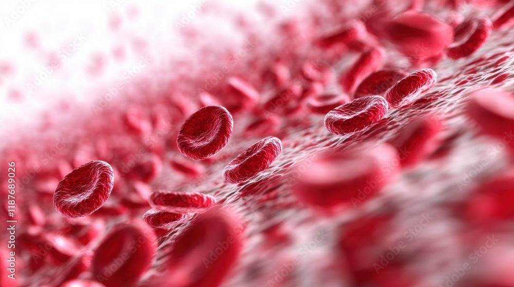 Poster close up image of a blood cell under microscope showing structure and detail