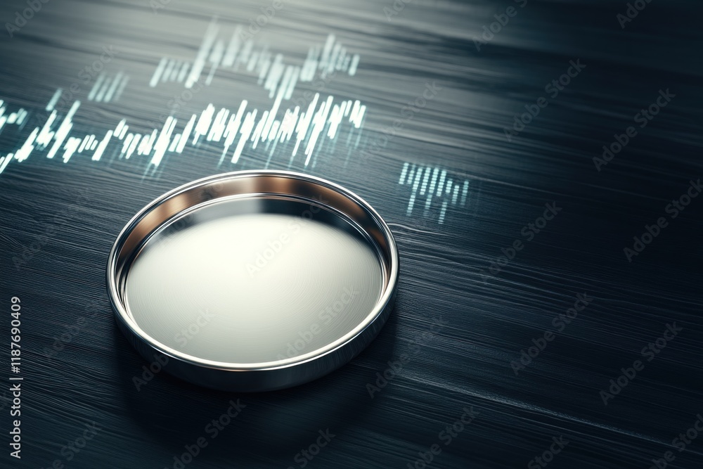 Poster analyzing sound waves modern workspace digital visualization minimalist design close-up view acousti