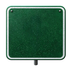Fototapeta premium Green blank road sign outdoor location digital image urban environment front view transparent background