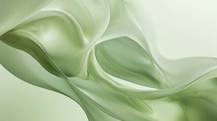 Obraz premium Abstract Green Silk Drape Wallpaper
