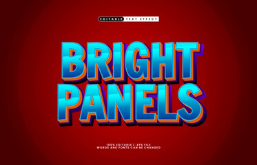 bright panels editable text effect with a comic and kids text style