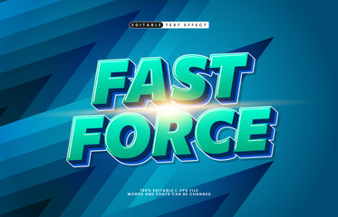 fast force editable text effect with a sport and power text style