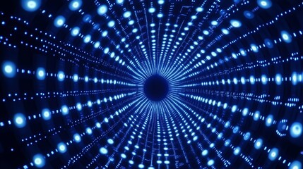 3D blue techno background. Big data visualization on dark space with dotted lines shape effect decoration. Modern graphic design element dots circle style concept for flyer, card, or brochure cover