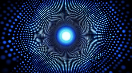 3D blue techno background. Big data visualization on dark space with dotted lines shape effect decoration. Modern graphic design element dots circle style concept for flyer, card, or brochure cover