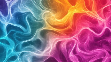 Obraz premium Vibrant Color Swirls and Abstract Patterns in Blue, Pink, Orange, and Yellow Tones for Backgrounds and Digital Designs
