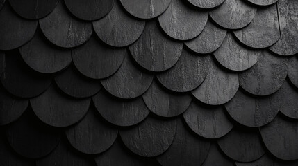 Vector illustration of a black roof background with roof tiles
