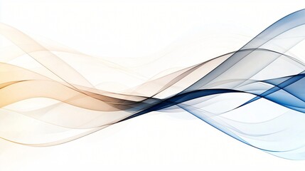 Abstract blue and orange wave flow design.