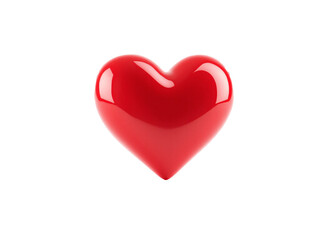 Fototapeta premium Glossy red heart on transparent background