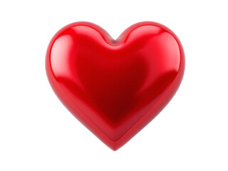 Glossy red heart on transparent background