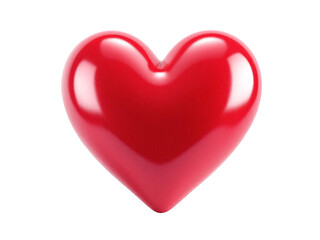 Fototapeta premium Glossy red heart on transparent background