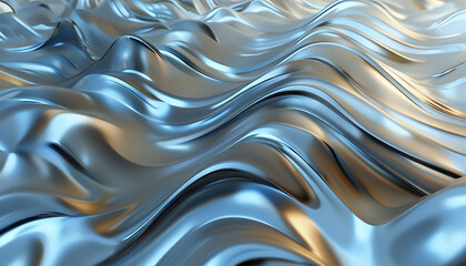 metallic 3d waves with a glossy finish