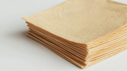 A stack of paper napkins serves as a mockup with ample space for adding your logo or graphic design
