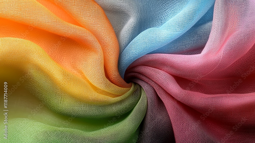 Poster colorful fabric swirl: vibrant textures and dynamic patterns