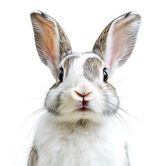 Cute bunny portrait, white background, Easter, pet