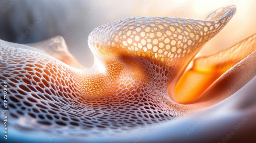 Poster abstract organic structure with mesh texture in soft light - artistic inspiration