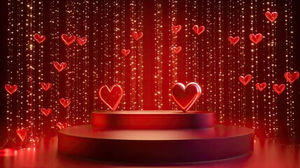 Romantic Red Hearts Valentine's Day Background