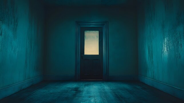 Chilling Representation of Nyctophobia: An Empty Room Awash in Overbearing Darkness