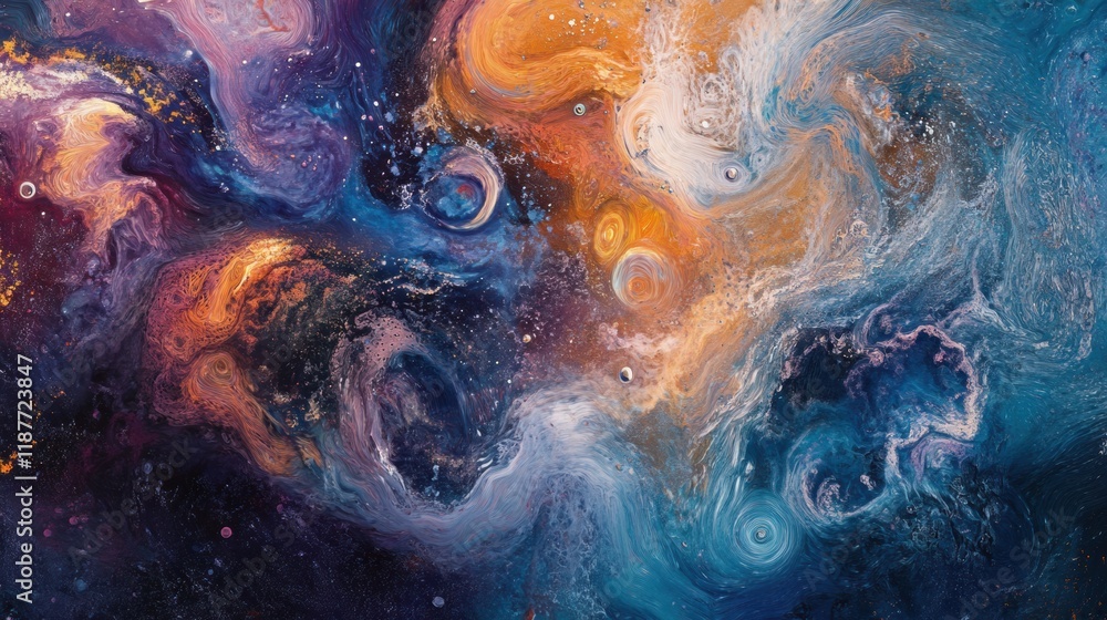 Leinwandbilder swirling bacteria and microbes in vibrant liquid environment revealing unique microscopic movement p