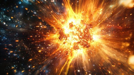 Fototapeta premium Cosmic Explosion with Radiant Colors and Energetic Light Effects
