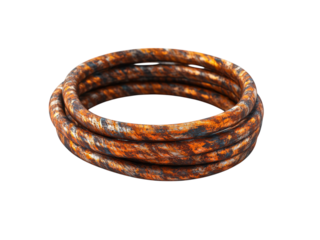 Rusty coil of wire on a white background Isolated on transparent background