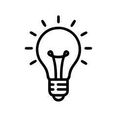 Light bulb outline icon for creativity and ideas