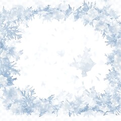 Obraz premium frozen snowy frame border isolated on white or transparent png