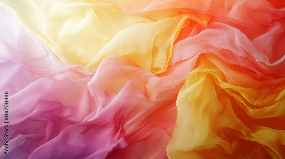 Aufkleber vibrant multicolored fabric texture with soft waves and gradient colors