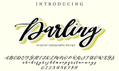 Darling Font Stylish brush painted an uppercase vector letters, alphabet, typeface