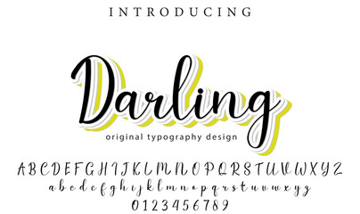 Darling Font Stylish brush painted an uppercase vector letters, alphabet, typeface