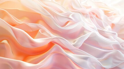 Obraz premium Peach and White Silk Drape Wallpaper Texture