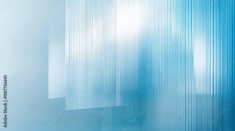 Poster abstract minimalist blue and white vertical lines with soft gradient
