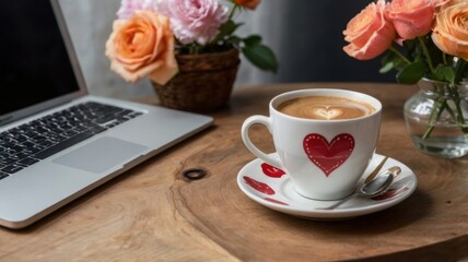 Cup of coffee and notebook love