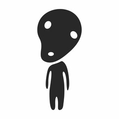 kodama vector. cute tree spirits black and white