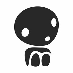 kodama vector. cute tree spirits black and white