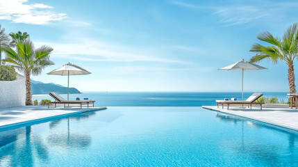 Fototapeta premium Luxury modern style at the exterior beach houses