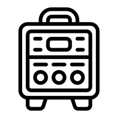 Amplifier with Knobs Line Icon