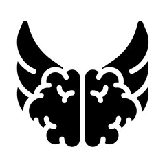 Brain with Wings Solid Icon