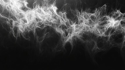 Abstract white smoke on black background creating mystical and ethereal patterns