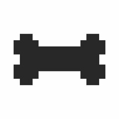 black and white bone pixel vector