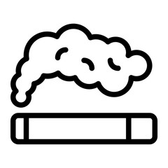 Cigarette Smoke Line Icon