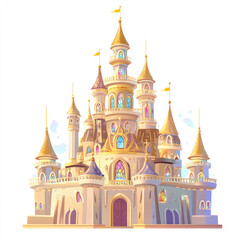 Fototapeta premium Whimsical Fairy Tale Castle Illustration