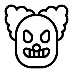 Creepy Clown Line Icon