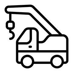 Crane Lifting Line Icon