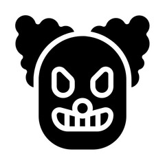 Creepy Clown Solid Icon
