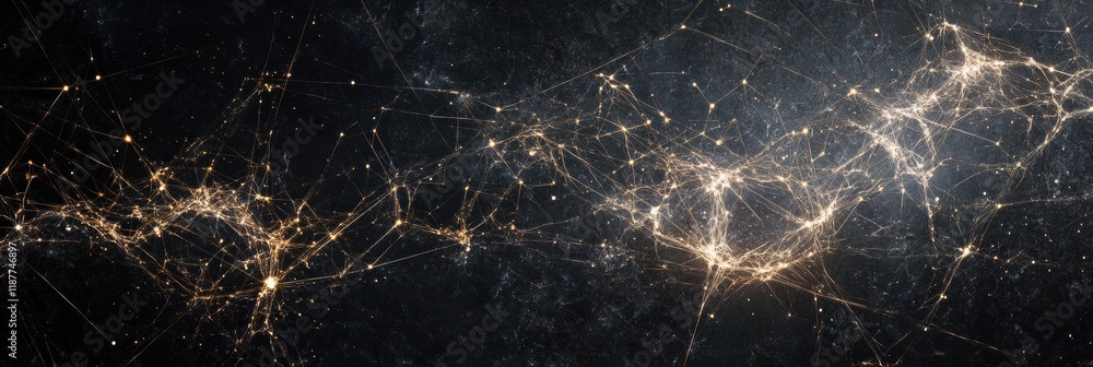 Aufkleber Glowing lines and dots create a vibrant representation of a global network connecting people and systems across the world. Generative AI
